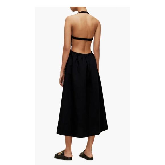 Allsaints Ludo Linen & Cotton Halter Dress Size 8 - Picture 5 of 9
